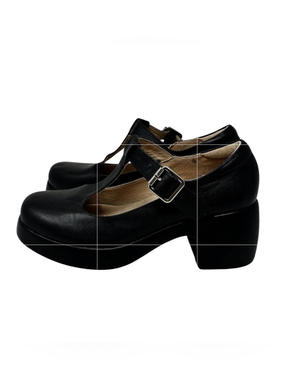 Jaro Vega Black T-Strap Platform Chunky Heel Mary Jane’s  Size 7